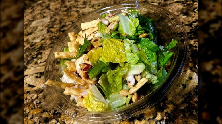 Panera bread salad on counter