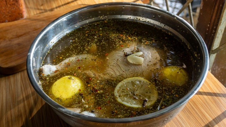 chicken brine in a bowl