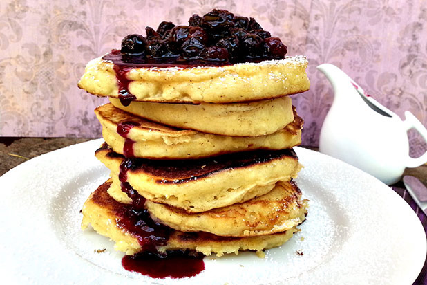 Ricotta Pancakes with Blueberry Sauce Recipe