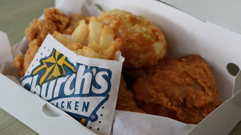 box of church's texas chicken