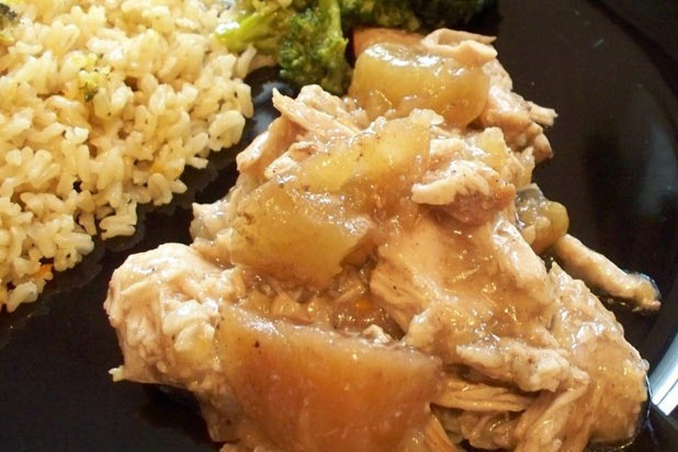 Slow Cooker Shredded Pork with Skillet Apples Recipe