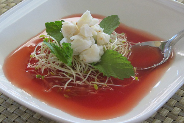 6. Watermelon Soup with Fresh Lobster