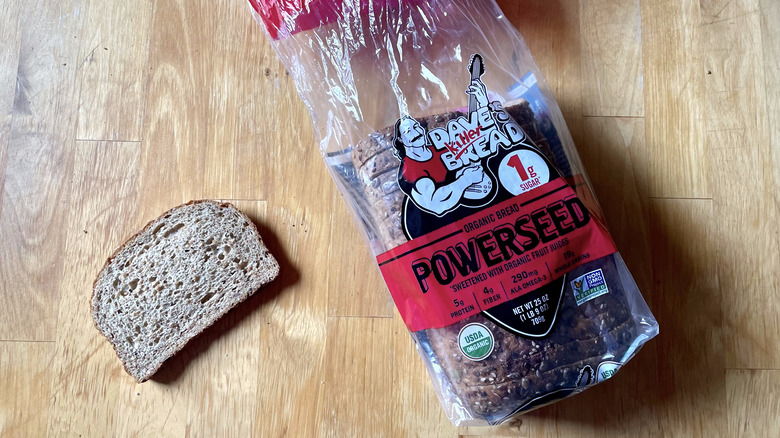 Seeded bread near a bag of Powerseed bread