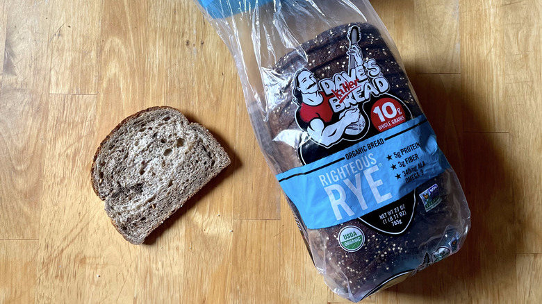 Slightly marbled rye bread near Righteous Rye loaf