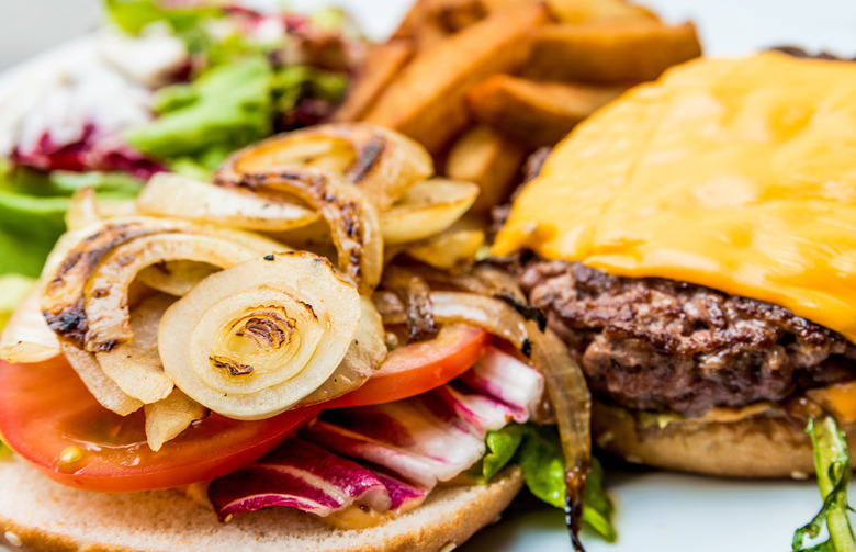 Cheddar Cheeseburger with Caramelized Onions