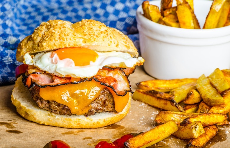 Mushroom Burgers with Fried Egg and Truffle Oil