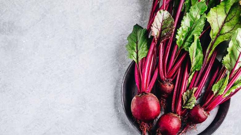 beet with beet greens