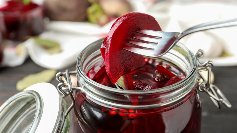 pickled beets in jar