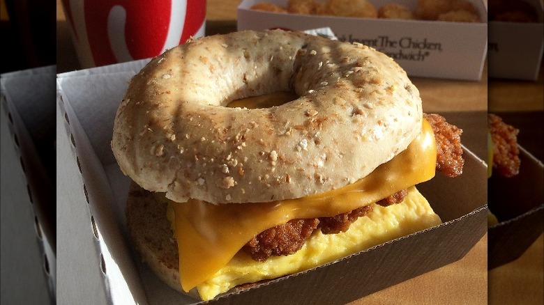 Sunflower bagel sandwich