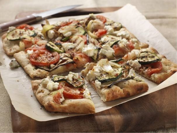 Grilled Vegetable and Goat Cheese Pizza