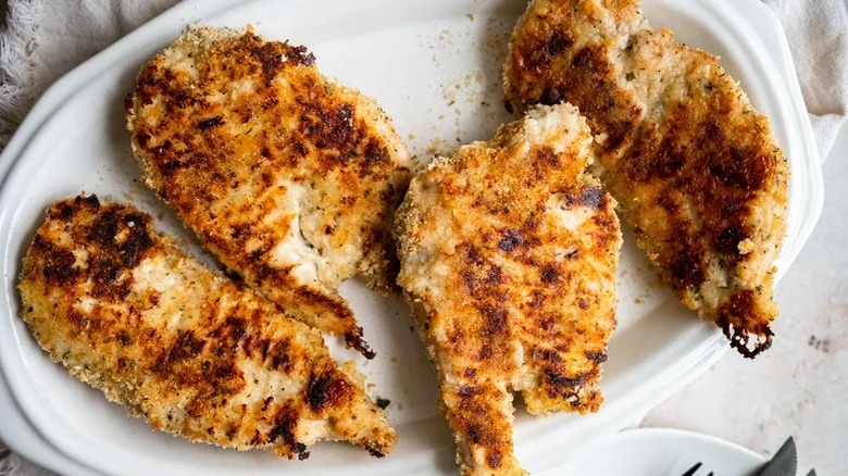 Baked ranch breaded chicken pieces