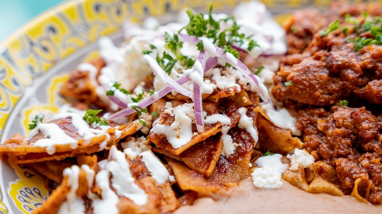 Chilaquiles with cotija cheese