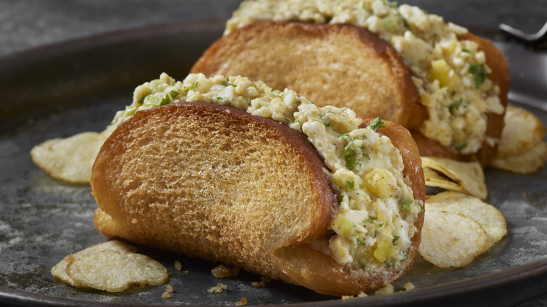 egg salad on fried bread