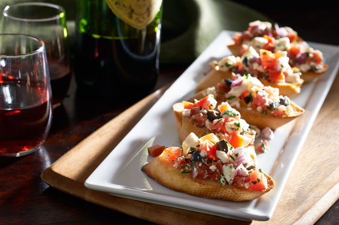 Basil and Tomato-Feta Bruschetta