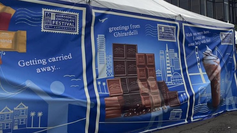 Tents advertising the annual Ghirardelli chocolate festival