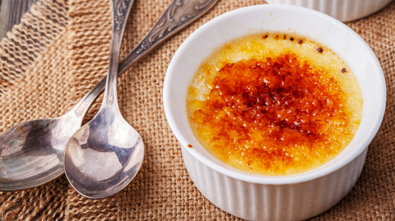 Ramekin of crème brûlée