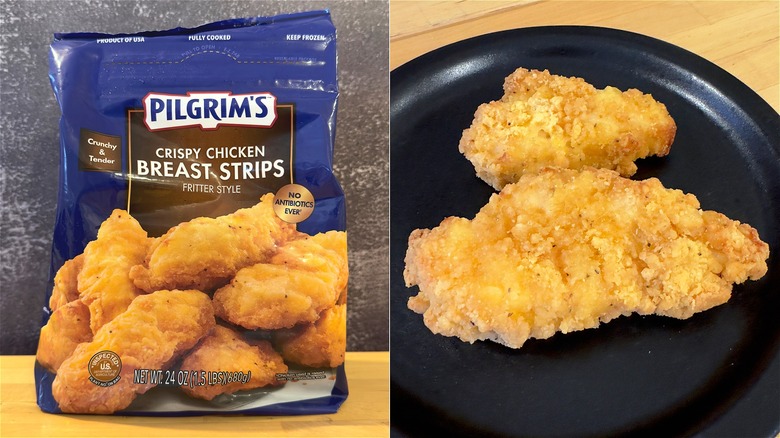 Pilgrim's Chicken Strips and bag