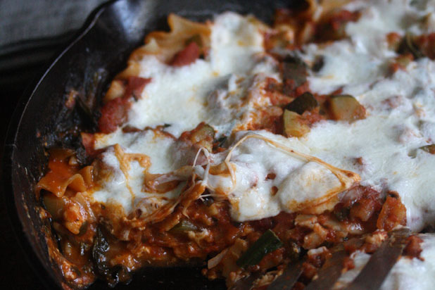 Zucchini Lasagna with Greens and Fontina Recipe