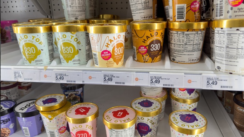 Halo ice creams on shelf