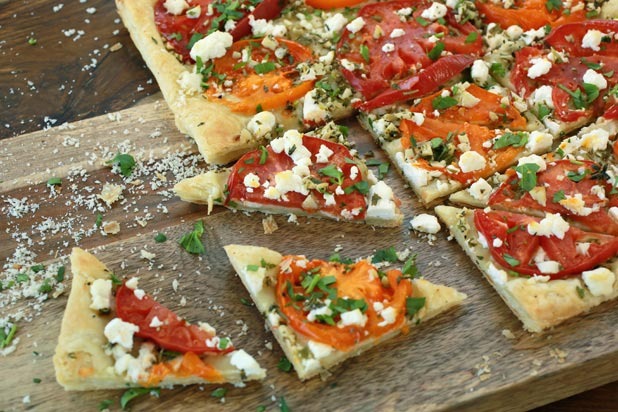 Tomato and Goat Cheese Puff Pastry Flatbread