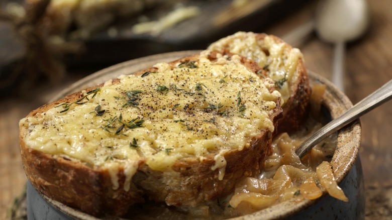 French onion soup crouton