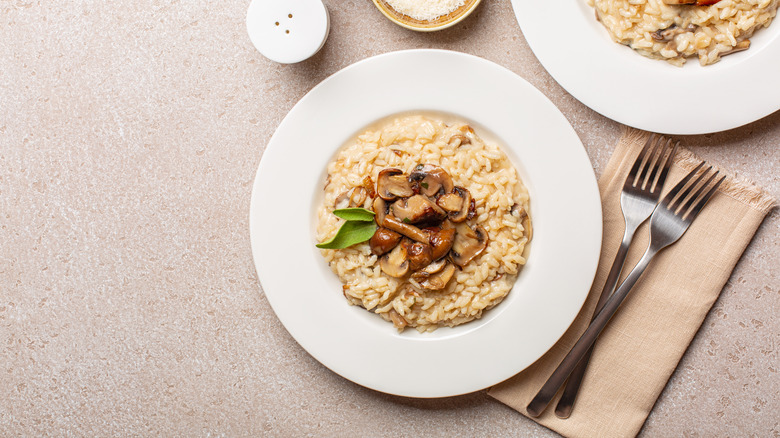 Plates of risotto