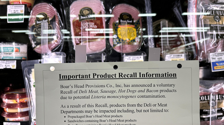 Boar's Head meats with recall notice