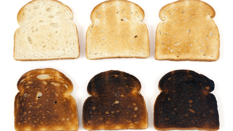 Different levels of toast