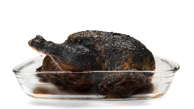 Burnt oven-roasted chicken