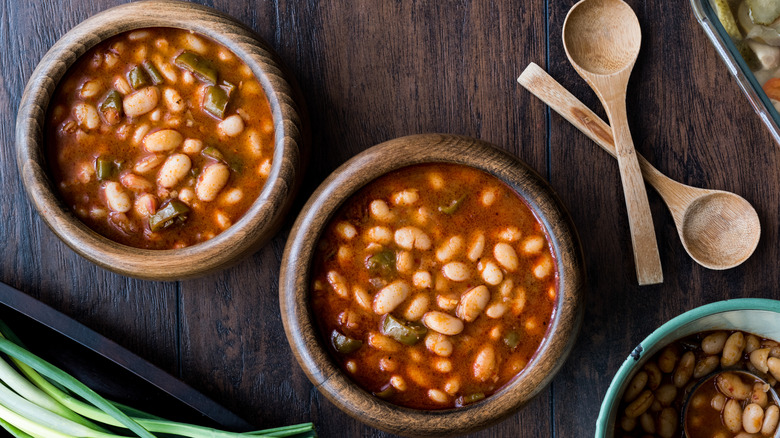 Bowls of baked beans