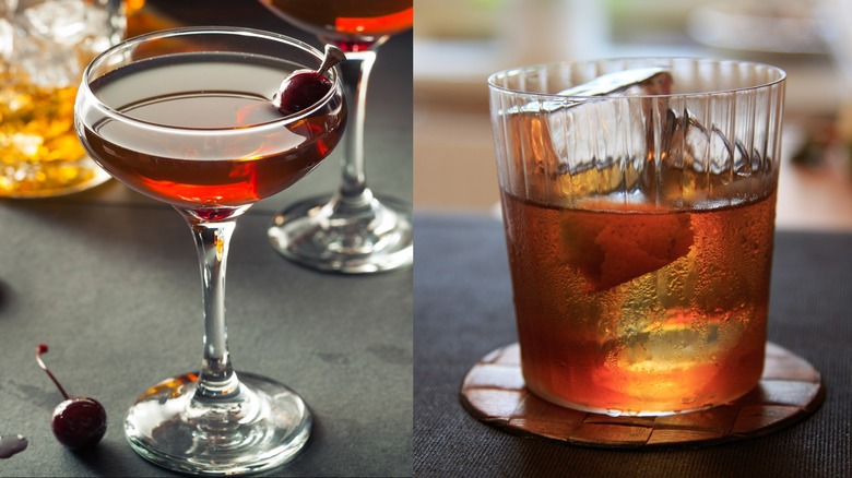 Manhattan cocktail and vieux carre