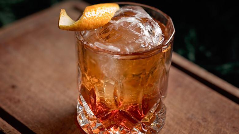 Old Fashioned cocktail in glass