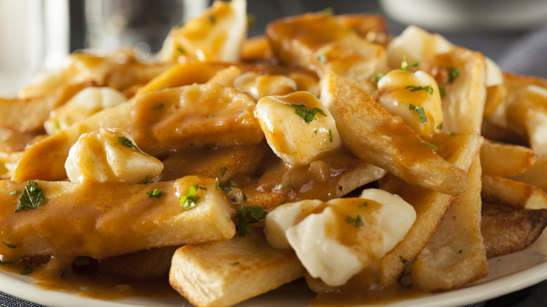 close up of poutine