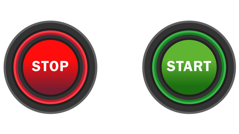 Stop and start buttons