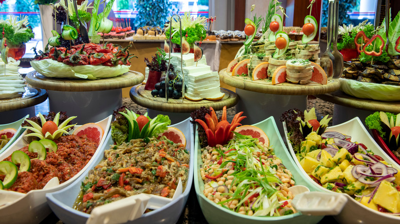 Salad bar at restaurant