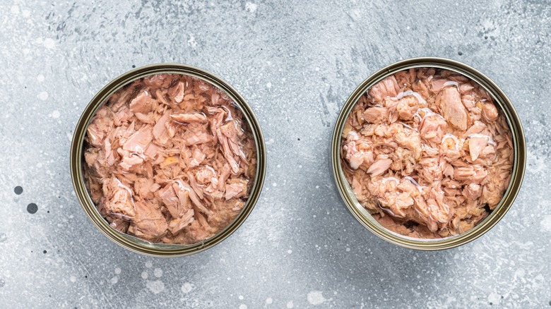 open cans of tuna