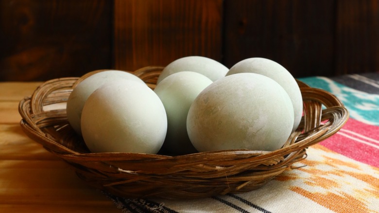 Basket of duck eggs