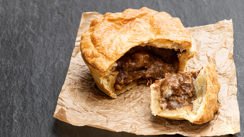 Steak pie with flaky crust