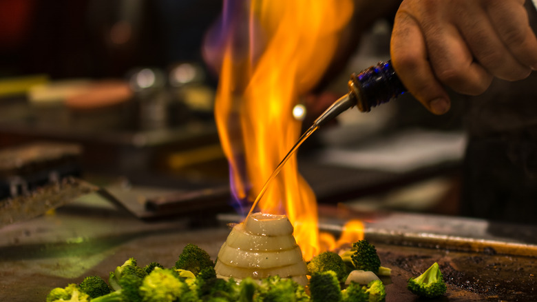 Onion volcanos with fire