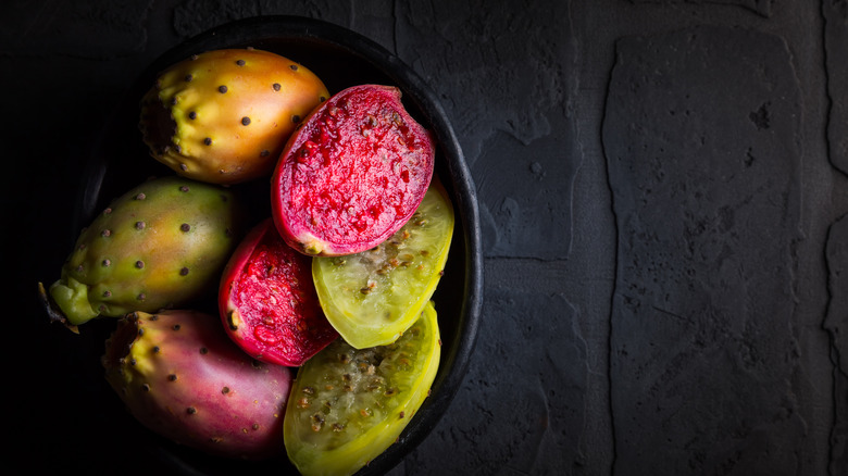 prickly pear fruit in a bowl