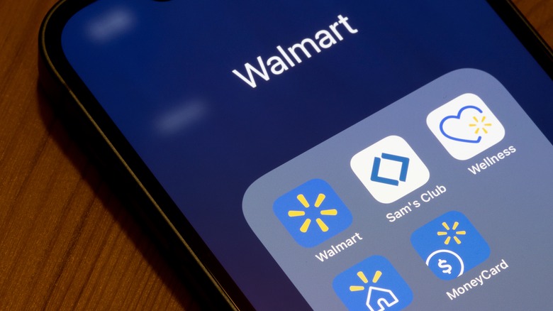 Walmart apps on a phone