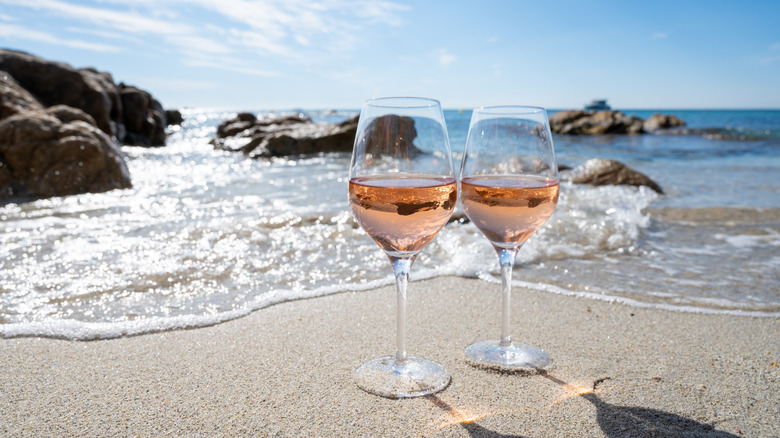 Provence rose on beach