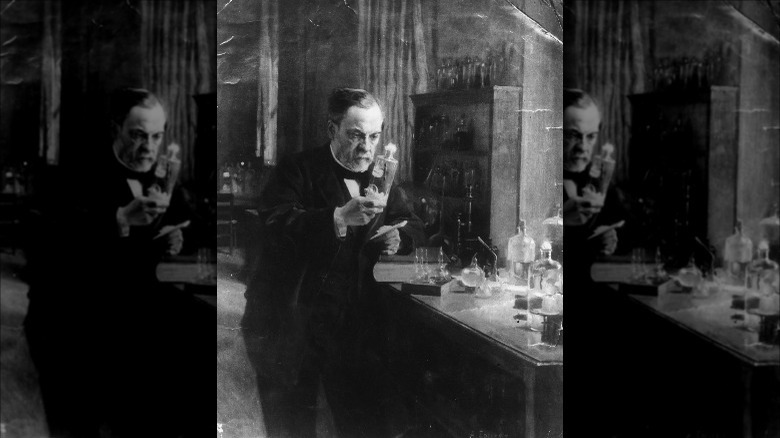 Scientist Louis Pasteur working