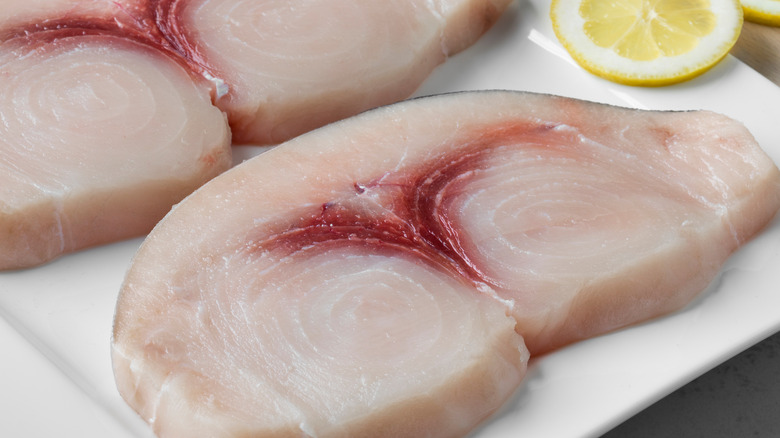 Raw swordfish steaks