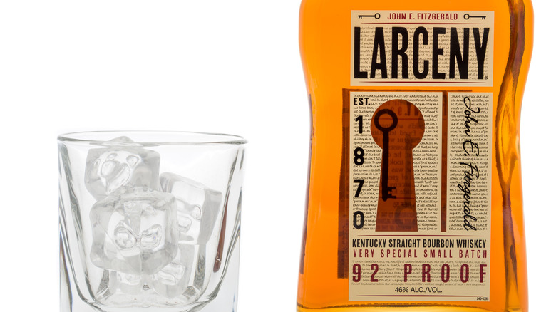 Larceny bottle and glass of ice