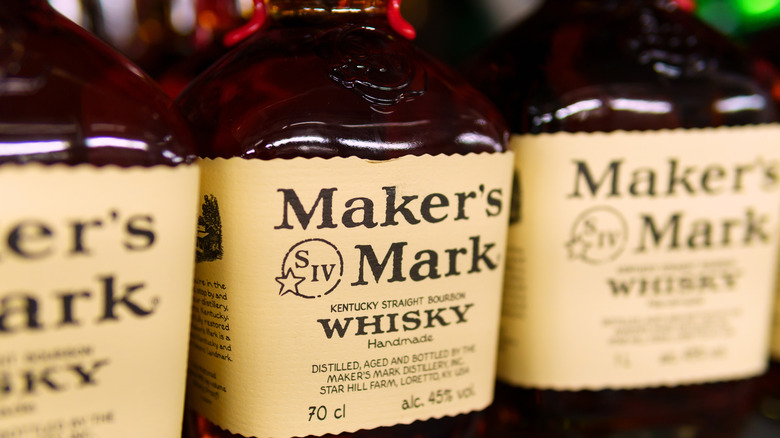 bottles of Makers Mark bourbon