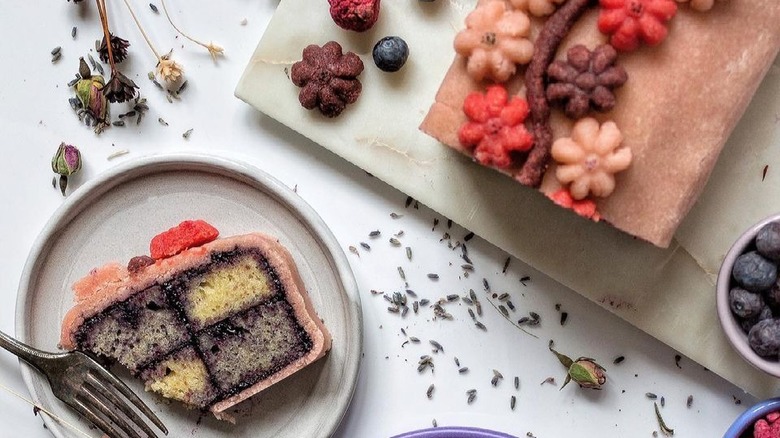 Orange and Black Battenberg Cake