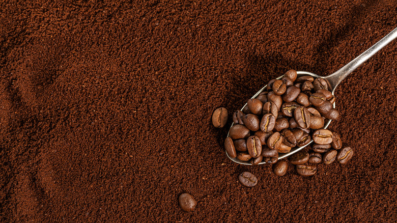 coffee beans and grounds