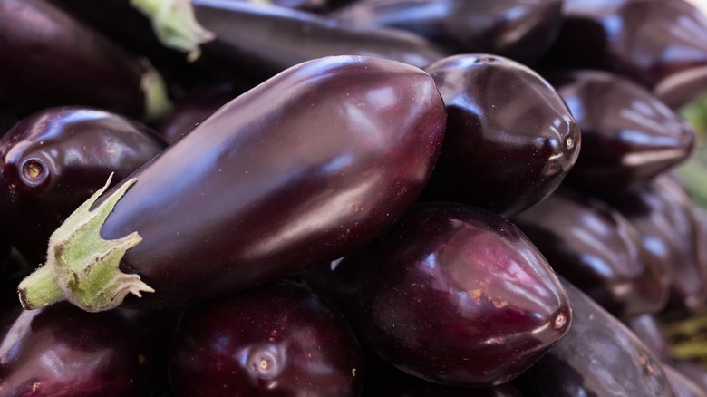 Close-up of globe eggplant