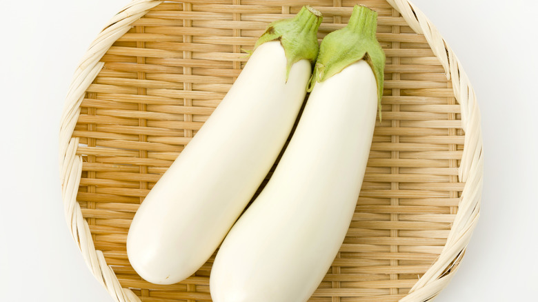 White eggplants in basket